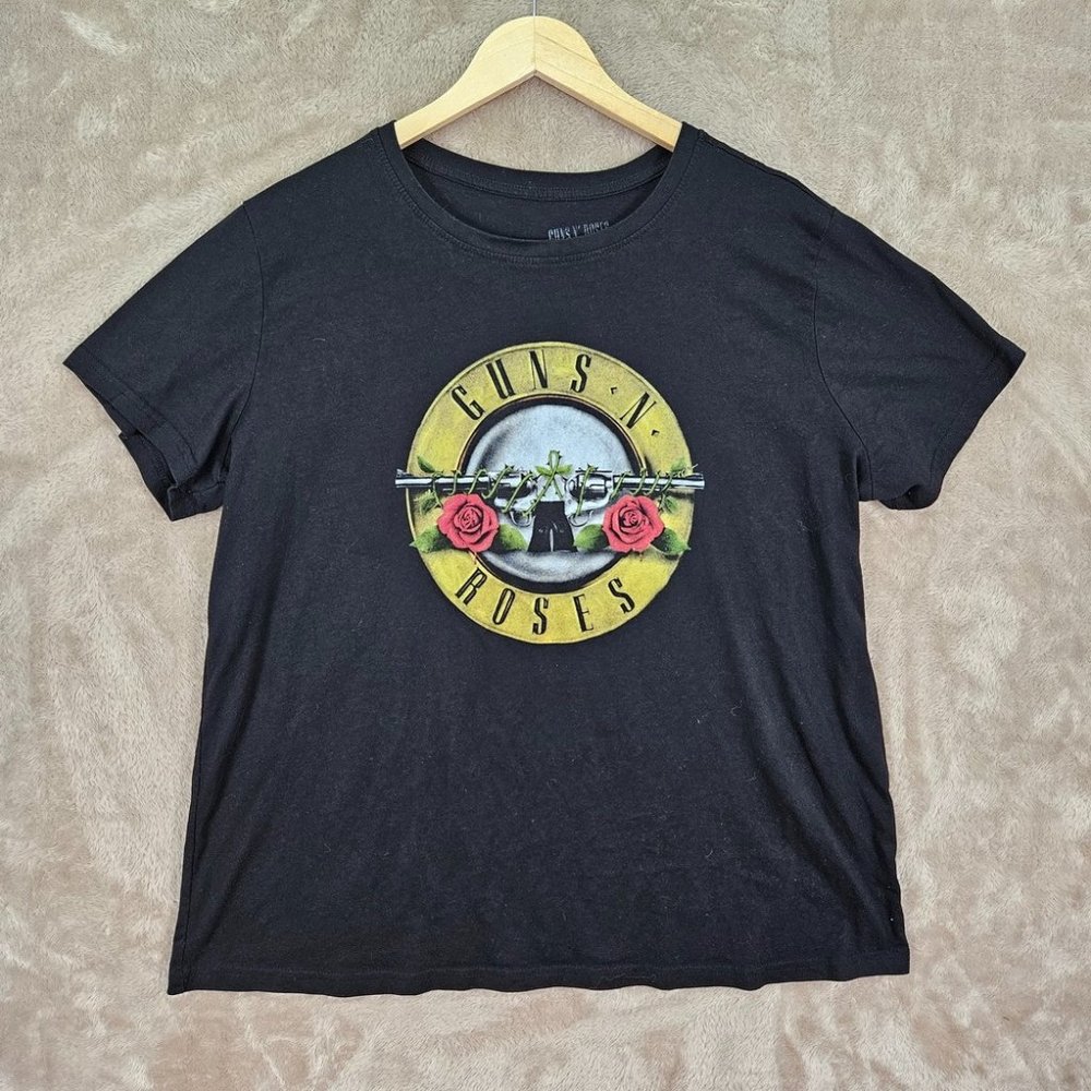 Guns N Roses Mens T-Shirt Size 2XL Black Bullet Logo Classic Band Short Sleeve